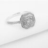 Round Cluster Double Halo Engagement Ring - Image 3