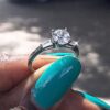 Round Three Stone Engagement Ring - Image 2