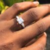Three stone Princess Cut Engagement Ring - Image 3