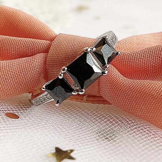 Milan Black Engagement Ring