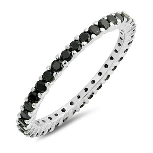 Astrid Black Eternity Wedding Band
