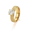 6mm Frosted Titanium Solitaire Engagement Ring