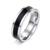 Black middle stripe titanium band