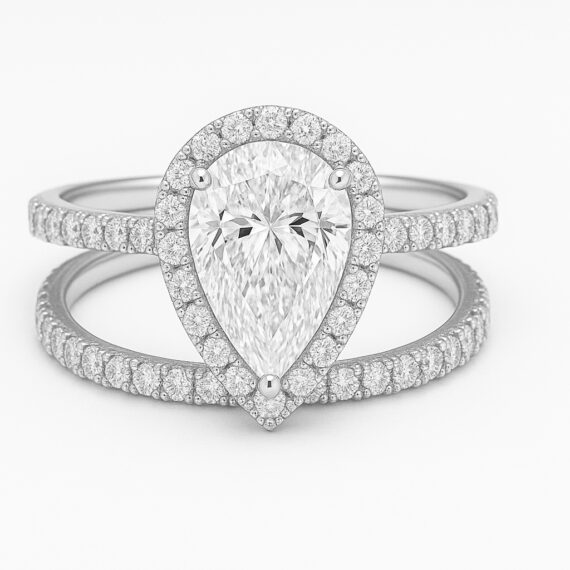 Rosetta Pear Pure Gold Bridal Set