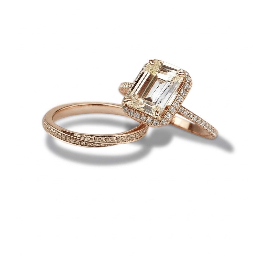 Blossom Radiant Cut Bridal Set