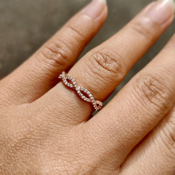 Clara Pure Gold Infinity Eternity Wedding Band - Image 5