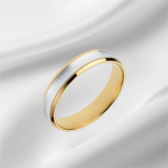 Two Tone 4mm Men’s Pure Gold Band