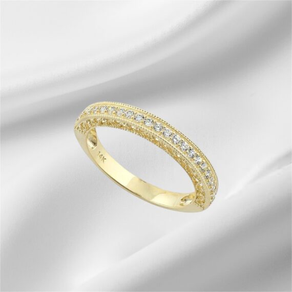 Vintage 2.5mm Half Eternity Wedding Band