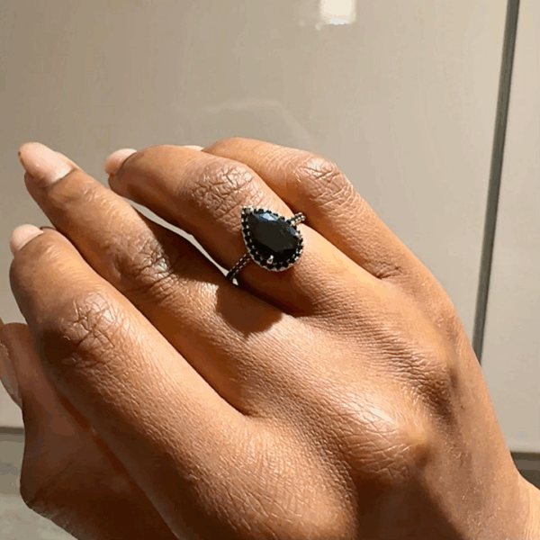 Raven Black Cubic Zirconia Engagement Ring - Image 2