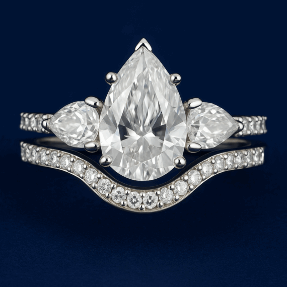 Esmerelda Trilogy Pear Cut Bridal Set