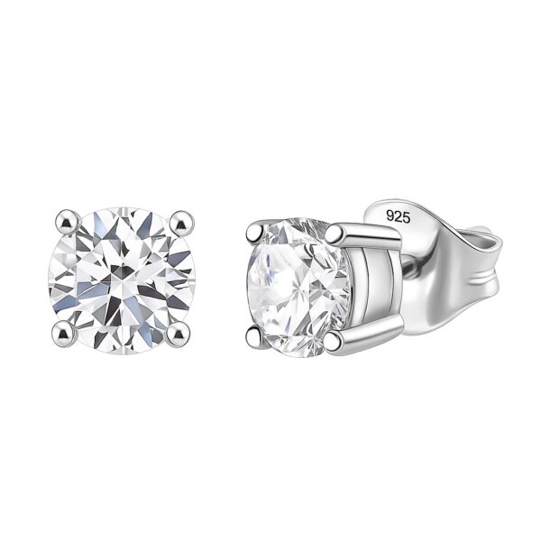 Emily 1CT Moissanite Stud Earrings - Image 2