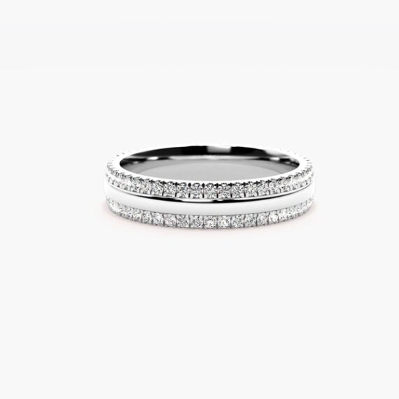 Rowan Double Eternity Solid Gold Wedding Band