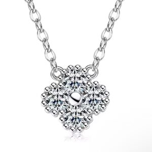 Bloom Four Leaf Clover 925 Moissanite Necklace