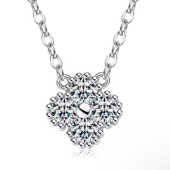Bloom Four Leaf Clover 925 Moissanite Necklace