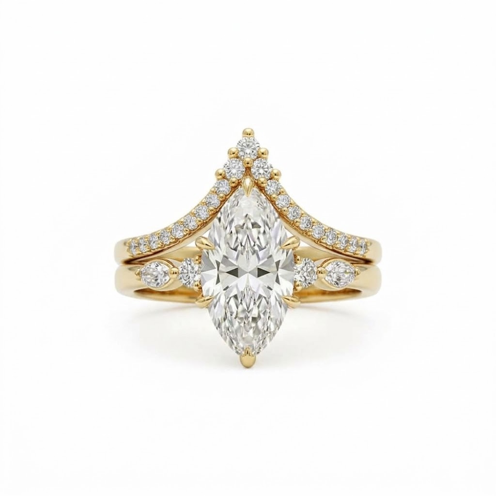 Cicily 4CT Marquise Trilogy Bridal Set - Image 3