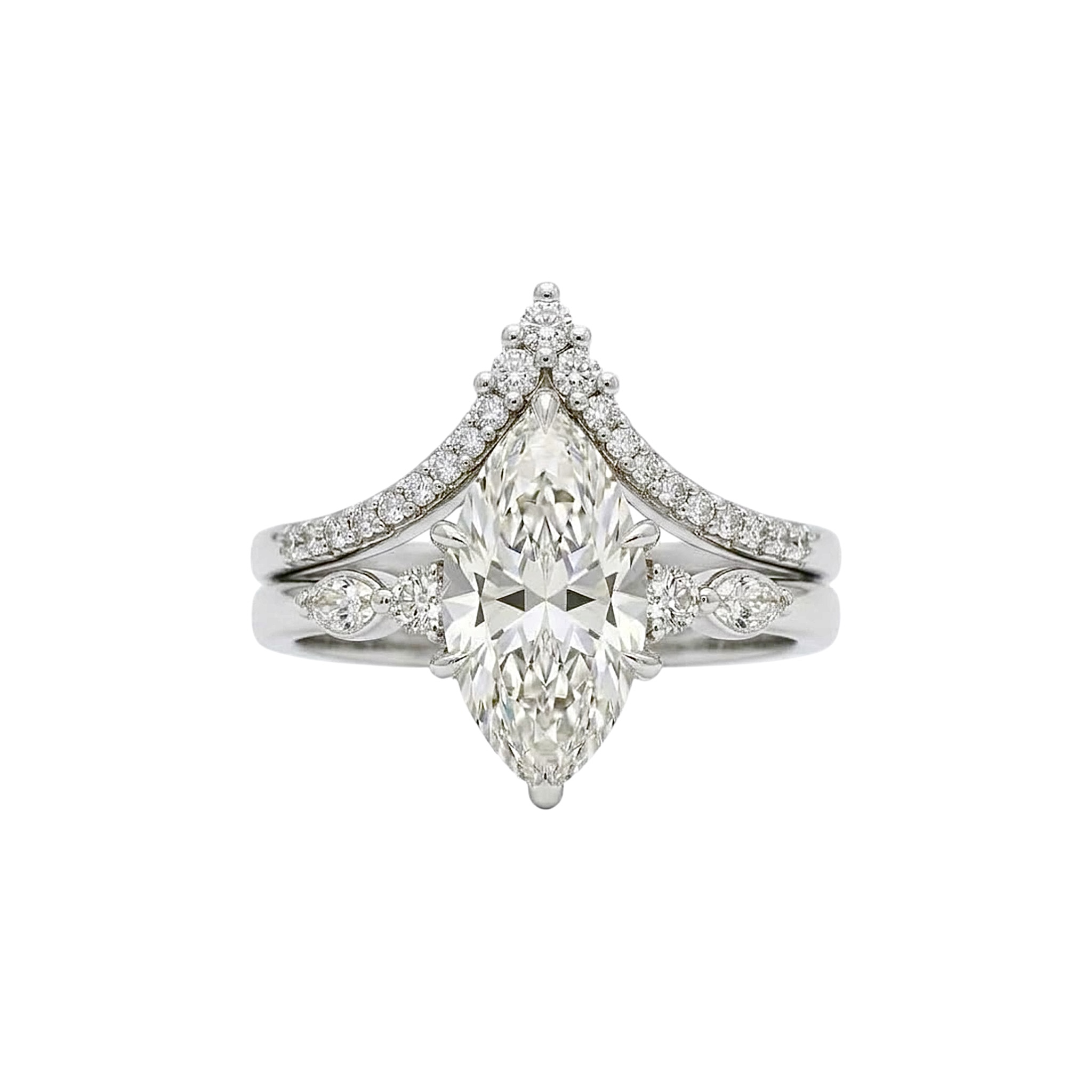 Cicily 4CT Marquise Trilogy Bridal Set